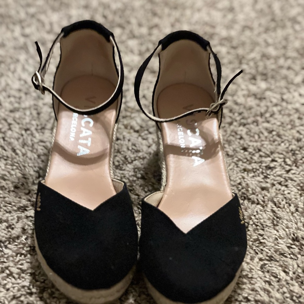 Black Espadrille Flats with Ankle Straps
